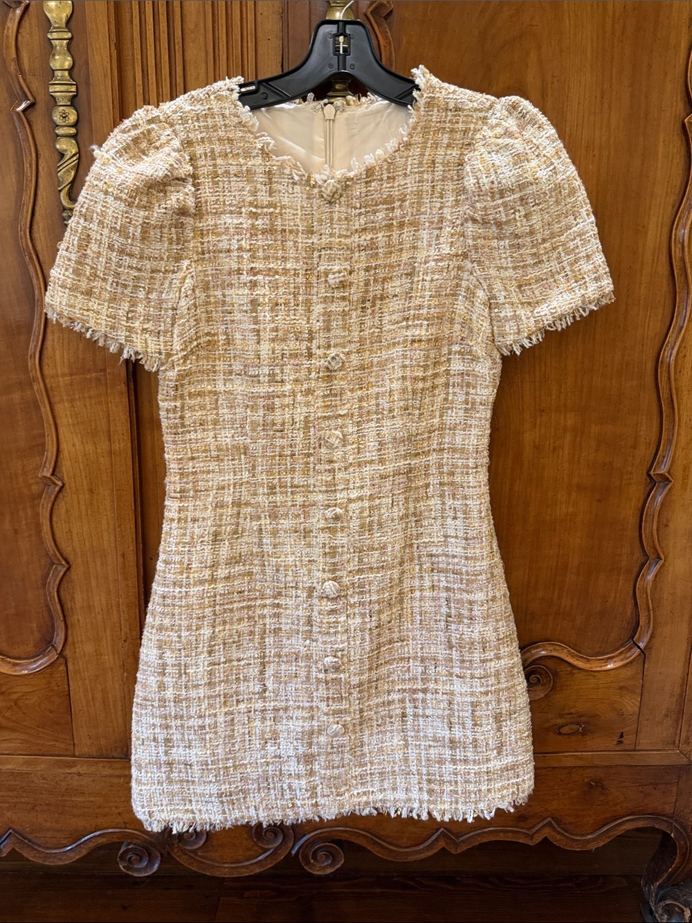 Shoshanna Cream Tweed Mini Dress